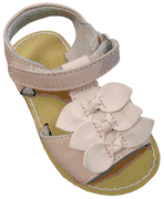Lamour Shoe Pink Leather Bow Detail Velcro Strap Sandal 11.