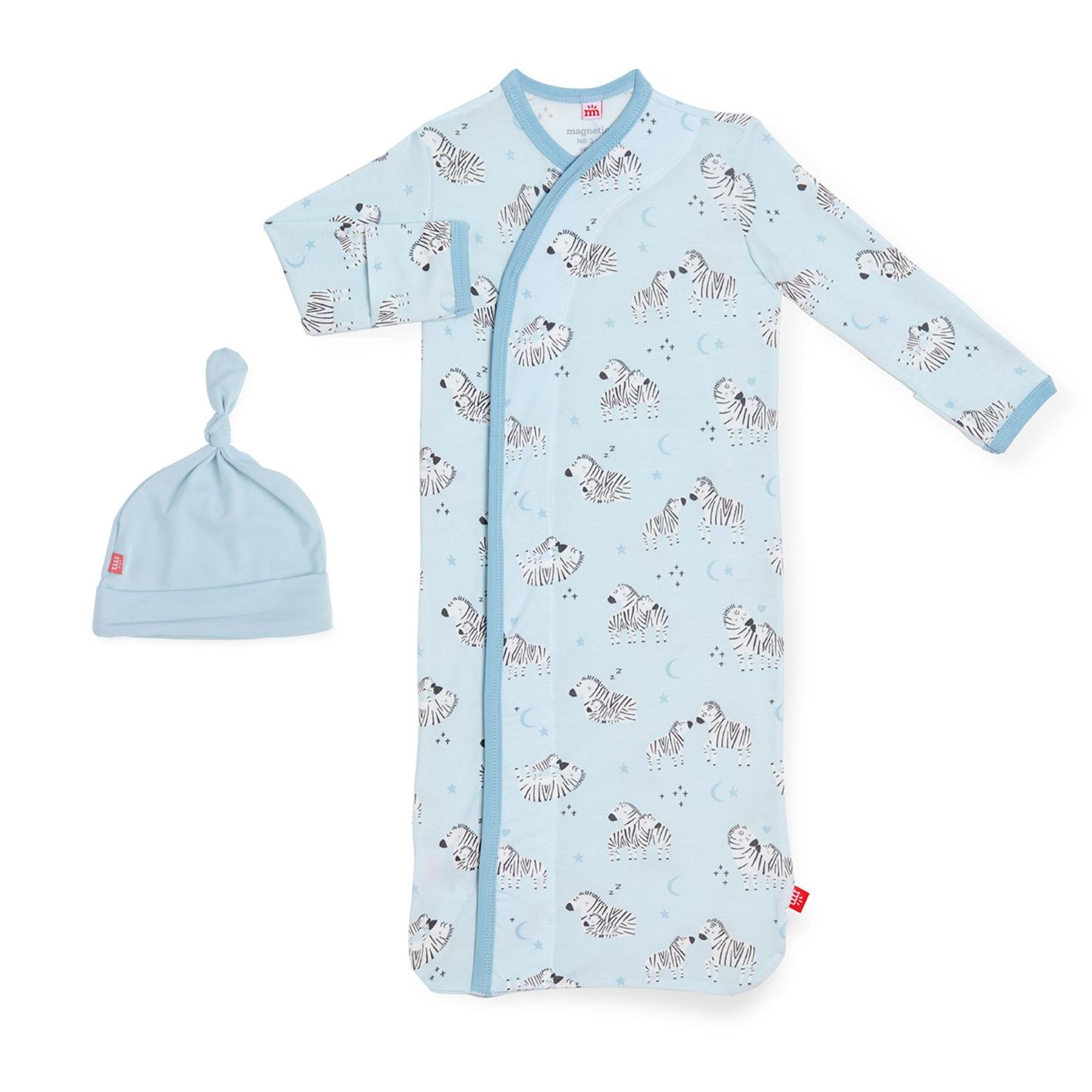 Me Blue Little One Zebra Modal Sack with Hat