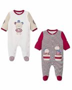 Mayoral Maroon 2pc Footed Pajama Set