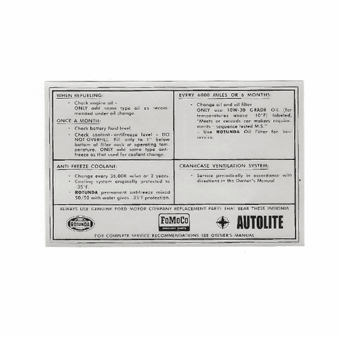 1964-66 Mustang Shelby Inner Left Fender Decal