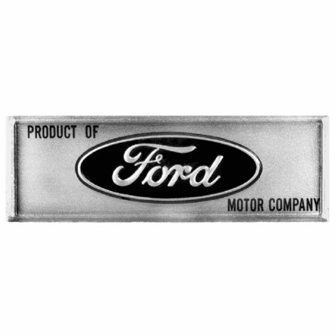 1965-66 Ford Oval Door Sill Plate Label (Black)