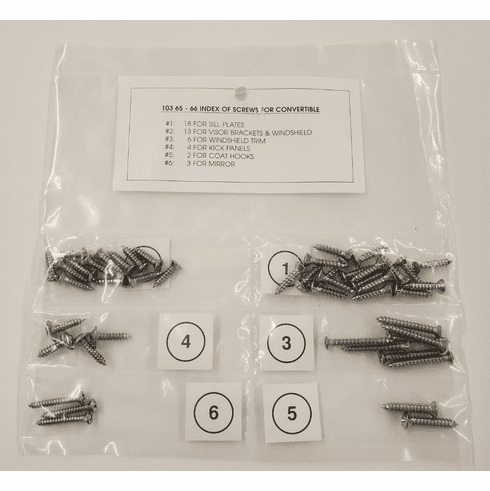 1965-66 Mustang Convertible Trim Screw Kit
