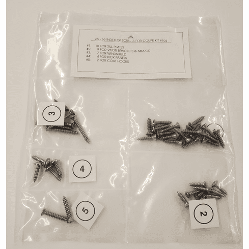 1965-66 Mustang Coupe Trim Screw Kit