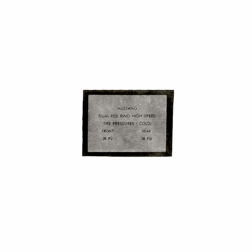 1965-66 Mustang Dual Redline Tire Pressure Decal