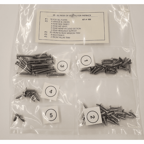 1965-66 Mustang / Shelby Fastback Trim Screw Kit