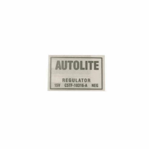 1965-66 Mustang Shelby Silver Autolite Voltage Regulator Decal