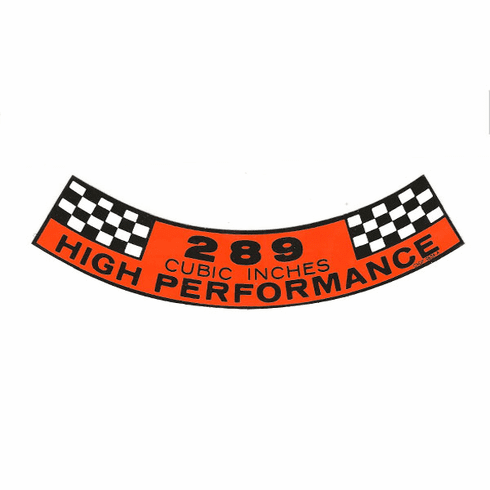 1965-67 Mustang Shelby "289 High Performance" Air Cleaner Decal