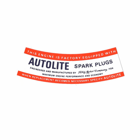 1965-67 Mustang Shelby Curved Autolite Spark Plug Decal