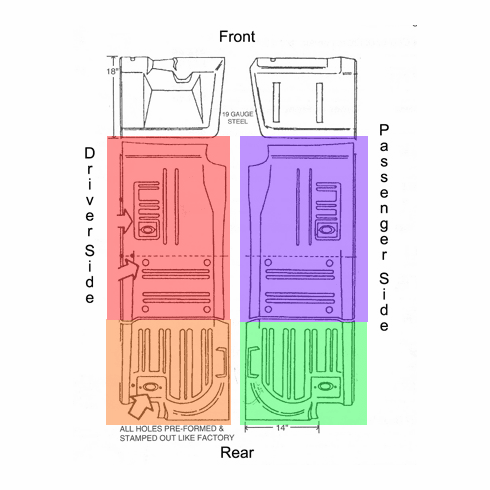 1965-70 Mustang Floor Pan Set