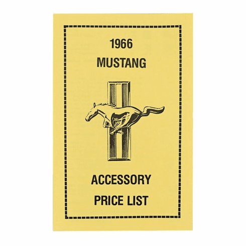 1966 Mustang Price Information Chart