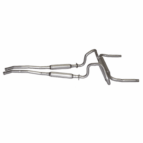 1967-68-69 Mustang Shelby Transverse Exhaust System (2.25" Diameter) For Non-Staggard Shocks
