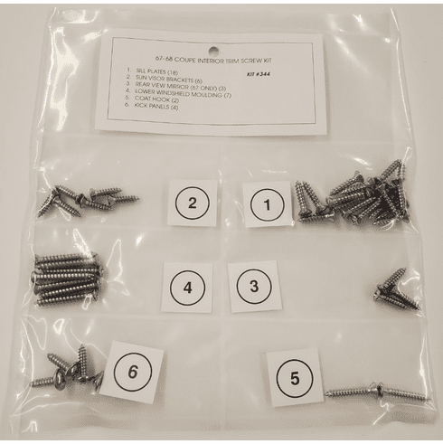 1967-68 Mustang Coupe Trim Screw Kit