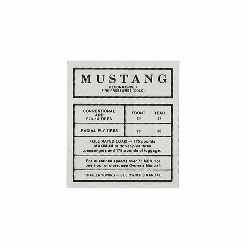 1967-68 Mustang Glove Box Decal