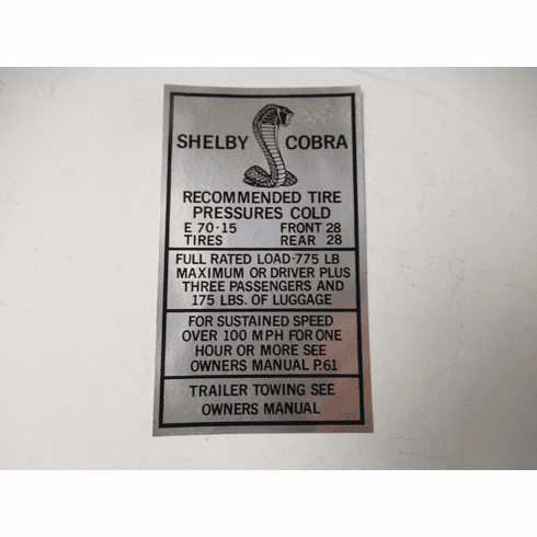 1967-68 Shelby Glove Box Decal