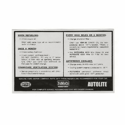 1967-69 Mustang Shelby Inner Left Fender Decal