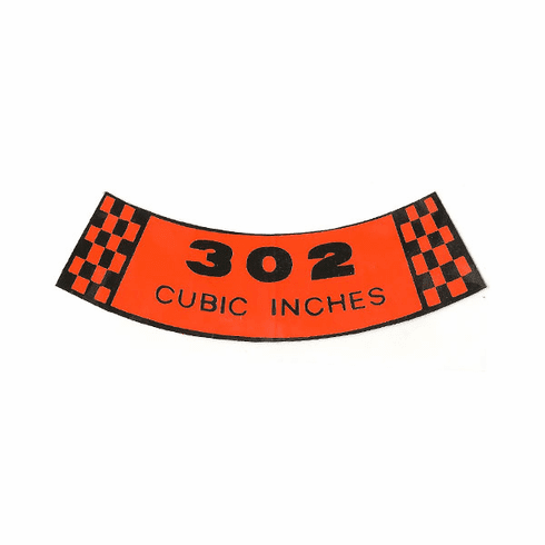 1967-70 Mustang & Ford 302 2-V Air Cleaner Decal