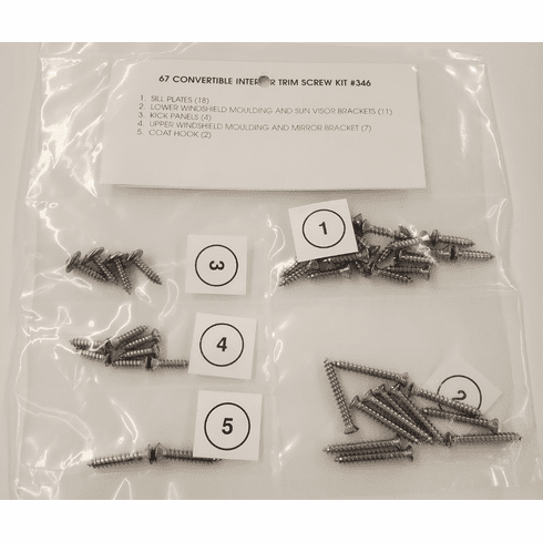 1967 Mustang Convertible Trim Screw Kit