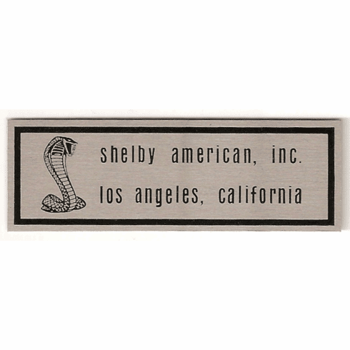 1967 Shelby Scuff Plate Label (Style B)