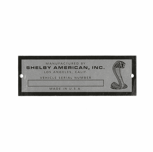 1967 Shelby Serial Number Plate