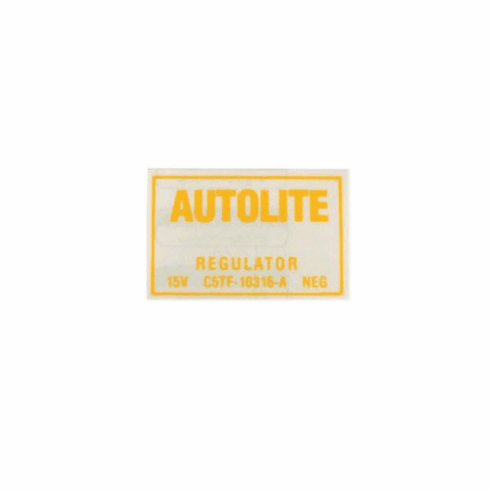 1967 Yellow Autolite Voltage Regulator Decal