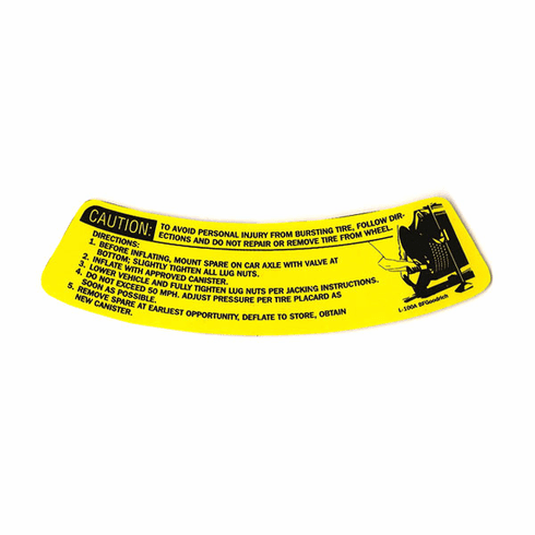1968-70 Mustang Shelby Space Saver Wheel Instructions Decal