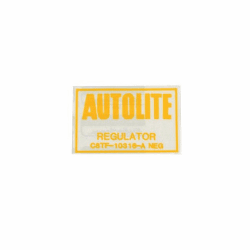 1968-71 Mustang Shelby Yellow Autolite Voltage Regulator Decal