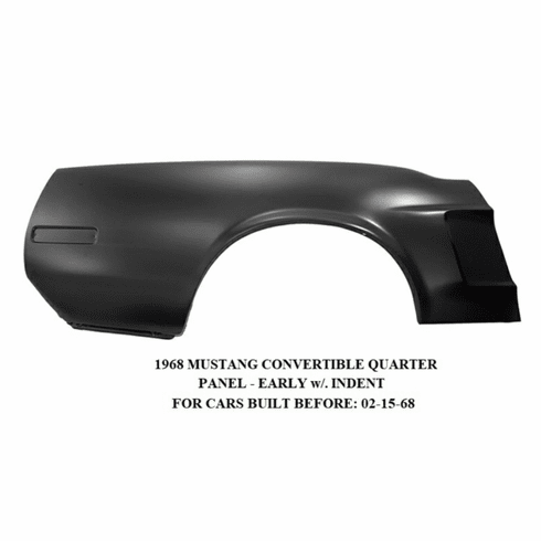 1968 Mustang Convertible Quarter Panel (Early Type with Indent) RIGHT