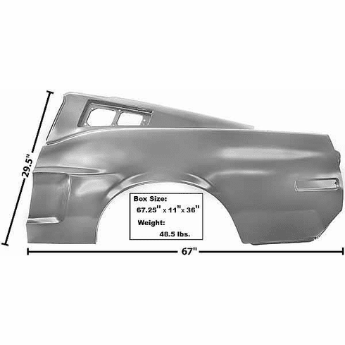 1968 Mustang Fastback OEM by Dynacorn Early Type with Reflector (Left Side)