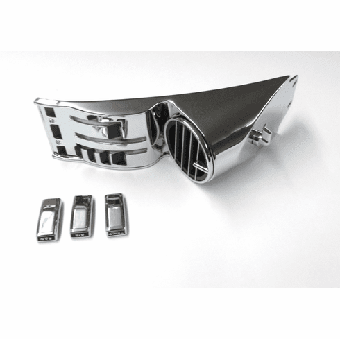 1968 Mustang Shelby Chrome Air Conditioner Vent Control Bezel with Knobs (Left Hand / Driver Side)
