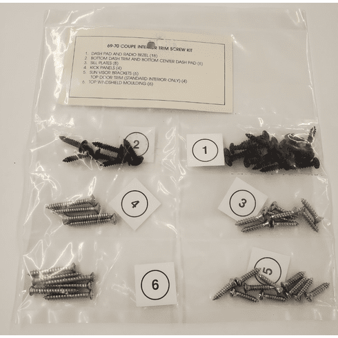 1969-70 Mustang Coupe Trim Screw Kit