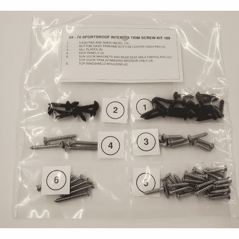 1969-70 Mustang / Shelby Fastback Trim Screw Kit