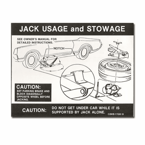 1969-70 Mustang Shelby Jacking Decal (With Space Saver)
