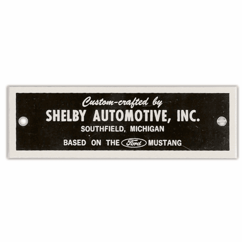 1969-70 Shelby Custom Crafted Tag