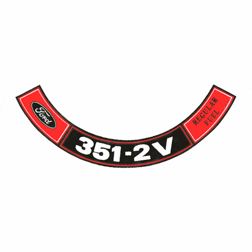 1970-71 Mustang 351 2-V Regular Fuel Air Cleaner Decal