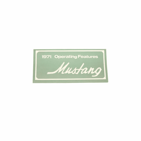 1971 Mustang Owners Manual