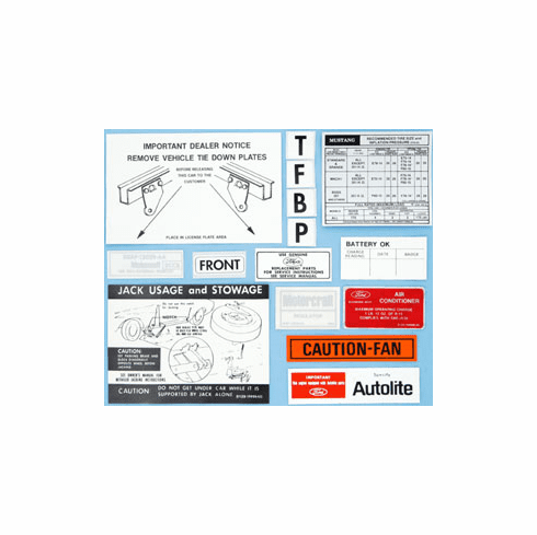 1972 Mustang Decal Kit