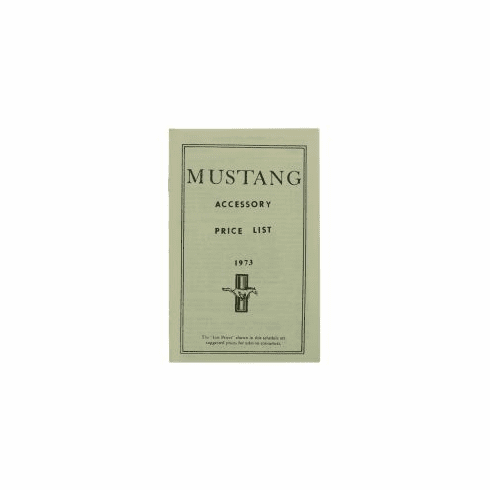 1973 Mustang Price Information Chart