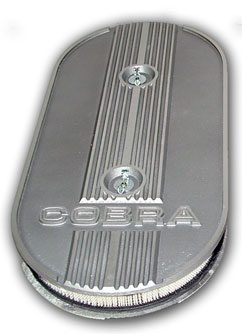 Mustang & Shelby 'Cobra' Natural Finish Oval Air Cleaner - 3x2