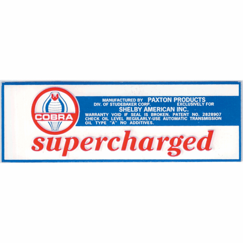 Cobra Paxton Supercharger Plate (Early)