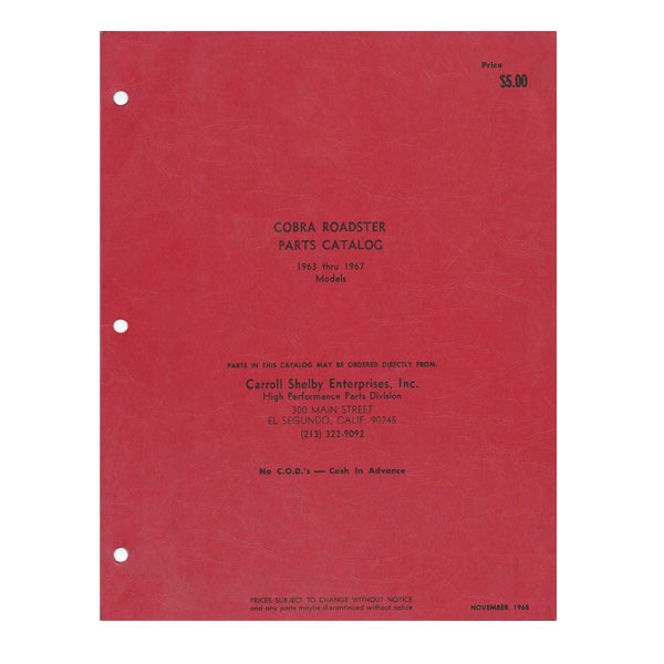 Cobra Roadster Parts Catalog