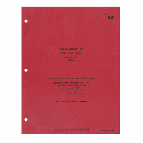Cobra Roadster Parts Catalog