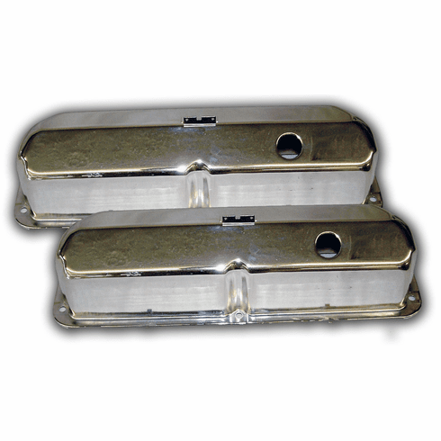 Ford Mustang Shelby Chrome 427 Pent Roof Valve Covers (With Holes)