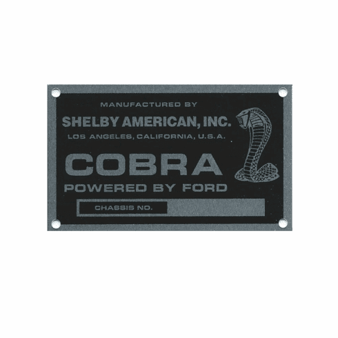 Late 427 Cobra Chassis Serial Number Plate