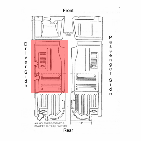 Long Front Floor Pan LEFT