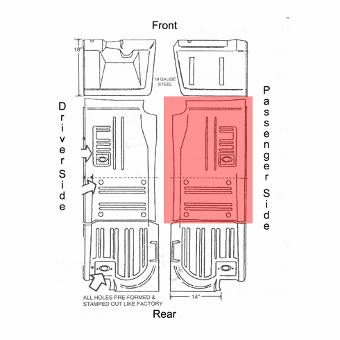 Long Front Floor Pan RIGHT