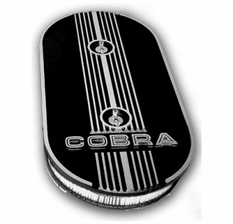 Mustang & Shelby 'Cobra' Black Finish Oval Air Cleaner - 3x2