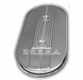 Mustang & Shelby 'Cobra' Natural Finish Oval Air Cleaner - 1x4