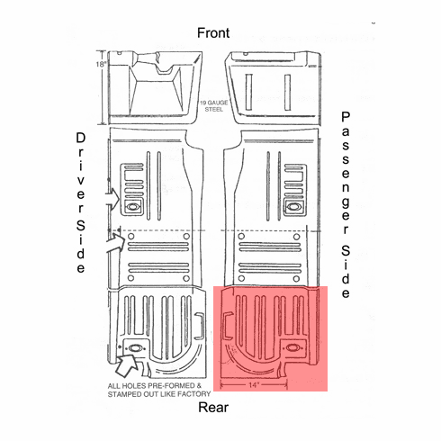Rear Floor Pan RIGHT