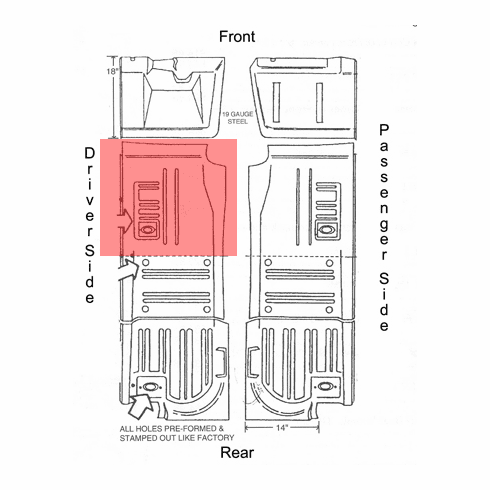 Short Front Floor Pan LEFT