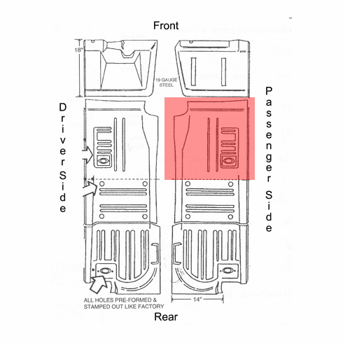 Short Front Floor Pan RIGHT